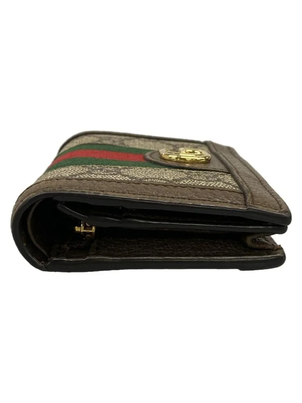 ★SOLD★ Gucci Bifold Wallet Ophidia Beige Ebony Dark Brown Leather - Picture 8 of 12